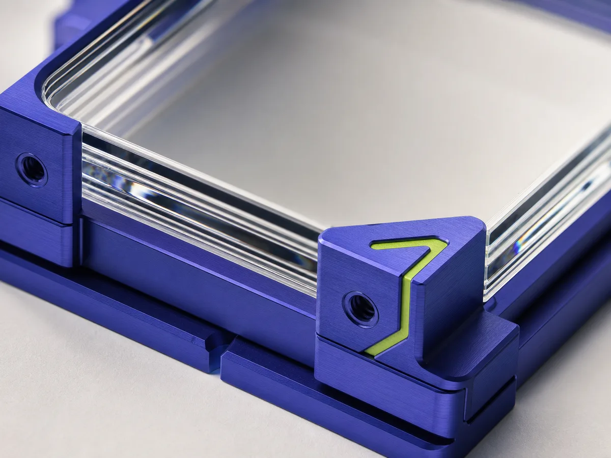 Machined modular blocks representing custom AI software